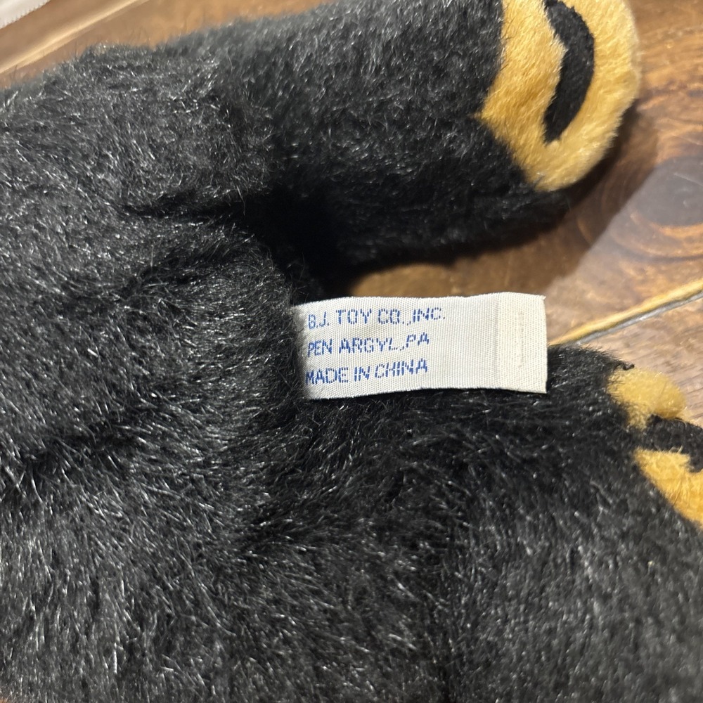 NWT BJ Toy Company 12" Black Bear Plush Stuffed Animal laying Down Brown - Picture 3 of 8